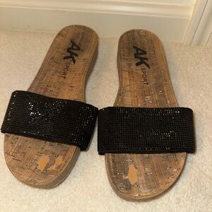Anne Klein Black Slide Sandals